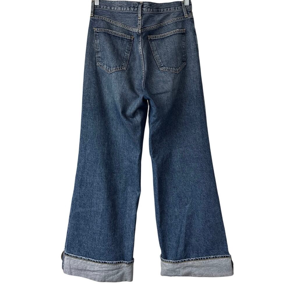 AGOLDE Dame High Rise Wide Leg Cuffed Jean Medium Wash | Women’s Size 28 EUC - Picture 4 of 12